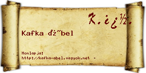Kafka Ábel névjegykártya